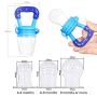 varibasu Baby Food Feeder, Fresh Fruit Pacifier, Silicone Pouches Teething Pacifiers, Infant Fruit Teething Toy, Solid Nipple, for Toddlers Fresh Fruit Food Dispensing, 3 Sizes (Blue)