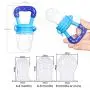 varibasu Baby Food Feeder, Fresh Fruit Pacifier, Silicone Pouches Teething Pacifiers, Infant Fruit Teething Toy, Solid Nipple, for Toddlers Fresh Fruit Food Dispensing, 3 Sizes (Blue)