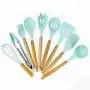 Hjyi Silicone Kitchen tool silicone Rubber handle kitchenware 11 piece set non-stick spatula spoon tool set soup hedge spoon cooking