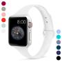 GeekSpark Compatible with Apple Watch Band 38mm 40mm 42mm 44mm, Soft Silicone Slim Thin Narrow Small Replacement Wristband for iWatch Series 5,4,3,2,1,Women Men