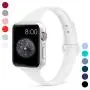 GeekSpark Compatible with Apple Watch Band 38mm 40mm 42mm 44mm, Soft Silicone Slim Thin Narrow Small Replacement Wristband for iWatch Series 5,4,3,2,1,Women Men