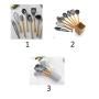 RICH Cooking Utensils Set,Wooden Handle Silicone Cookware Set,Non Stick kitchenware Set,Include Spatula, Shovel, Egg Beater, Spoons, Clip, Pasta Fork etc.