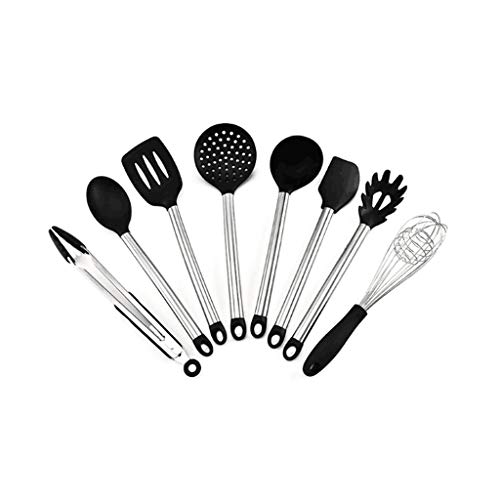 Silicone Kitchenware Set Stainless Steel Handle Kitchen Cooking Spoon Shovel 8 Piece Set Kitchenware Set