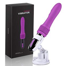 Silicone Thrusting Dildo Vibrator Women’s Toy 7 Speed 360 Degree Rotating Pulsator G Spot Clitoris Stimulator Wand Vagina Massager Pocket Size USB Adult Sex with Raised Dotted Balls Products Purple