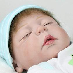 NPK Realistic Reborn Baby Dolls Boy Silicone Full Body 22 Inches Sleeping Baby Look Real Cute Newborn Reborn Dolls Anatomically Correct