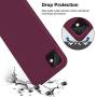 KUMEEK iPhone 11 Case, Soft Silicone Gel Rubber Bumper Case Anti-Scratch Microfiber Lining Hard Shell Shockproof Full-Body Protective Case Cover for iPhone 11-WineRed