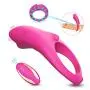 Silicone Cock Ring Vibrator - 9 Speeds Remote Control Wireless Rechargeable Waterproof Clitoris Stimulator Vibration Shark Penis Ring - Sex Toy for Couples and Men Longer Lasting Erections(Pink)