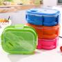 Best Quality - Bowls - Layers Colorful crowave Silicone bento lunch box set For Kids kitchenware kitchen accessories food container With Handle - by Tini - 1 PCs