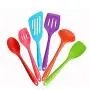 QUOXO 6pcs Silicone Kitchenware Set, Nonstick Baking Cookware Spatulas Spoon Cooking Tools