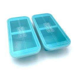 Souper Cubes Extra-Large Silicone Freezer Tray - makes 2 perfect 2 cup portions - freeze soup, stew, sauce, or meals (2 Cup tray, Aqua color, pack of 2, with lids)