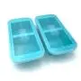 Souper Cubes Extra-Large Silicone Freezer Tray - makes 2 perfect 2 cup portions - freeze soup, stew, sauce, or meals (2 Cup tray, Aqua color, pack of 2, with lids)