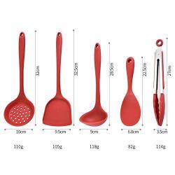 Kitchenware Set, Silicone Shovel Spoon Kitchen Cooking Utensils Heat-Resistant Kitchen Baking Tool For Kitchen Non-Stick Cookware, red