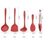 Kitchenware Set, Silicone Heat-Resistant Kitchen Cooking Tools Non-Stick Shovel Spoon Colander Household 5 Piece Set, red