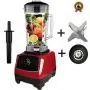 2200W Heavy Duty Commercial Blender Professional Blender Mixer Food Processor Japan Blade Juicer Ice Smoothie Machine,Red Blade Drive,Uk Plug