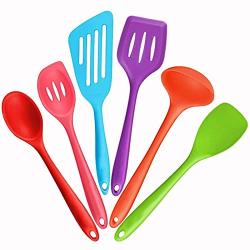 Silicone Scraper Kitchenware Set - 6 Pieces Non-stick Cookware - Seamless heat resistant, can be washed in the dishwasher