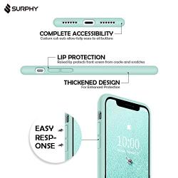 SURPHY Silicone Case Compatible with iPhone 11 Case 6.1 inch, Liquid Silicone Full Body Thickening Design Phone Case (with Microfiber Lining) for iPhone 11 6.1 2019, Mint Green