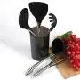 Non-stick Kitchen Cooking Utensils Heat Resistant Baking Tools Silicone Kitchenwares With Stainless Steel Handle,Pink Colander