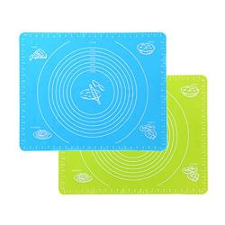 POKALI Extra Large Silicone Heat Resistant Nonskid Table Mat, Kitchen Food Grade Non-Stick Silicone Pastry,Mat Pizza Mat, Placement Mat, Dab Mat, Silicone Baking Mat (23.215.5, Bule/Green)-2pack