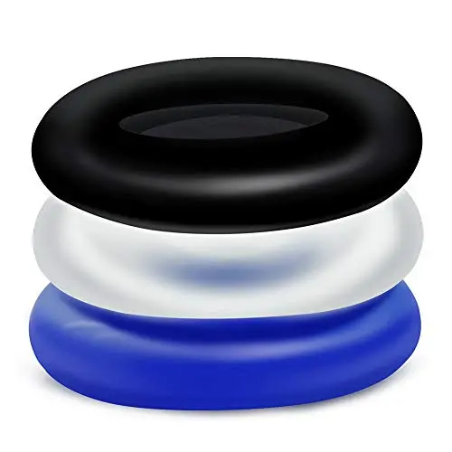 RONSHIN Soft Stretchy Donut Cock Rings Waterproof Silicone Ring Relax 3 Seamless Same Size Different Color Toys