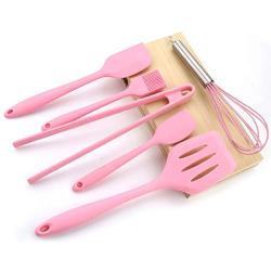 JunbosiKitchenware Non-Stick Pan Silicone Kitchenware Set of 6 Food Grade Silicone Food Clip Egg Beater Baking Set