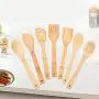 Healthy Bamboo Utensil Set,Wooden Cooking Spoons and Spatulas,Kitchen Tools,Perfect for Nonstick Pan and Cookware (Bamboo)