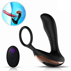 qqooo Remote Control Moving Silicone Pro State Automatic Stimulator Auto Electric Speed Machine Toy Extension Extender Sleeve Sheath Girth Enhancer for Men Double Ring Beads Plug Toy for Couple