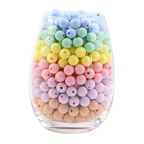 Silicone Teething Beads 12mm(0.47inch) 100PCS Stylish & Natural DIY Necklace BPA-Free Chewable Stretchy Beads Teething Accessory Teether for Baby to Chew