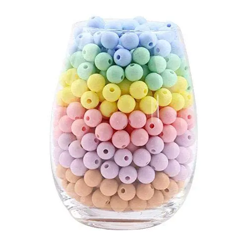 Silicone Teething Beads 12mm(0.47inch) 100PCS Stylish & Natural DIY Necklace BPA-Free Chewable Stretchy Beads Teething Accessory Teether for Baby to Chew