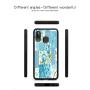 Samsung Galaxy A30 Case, Blue Flower Shock-Absorption TPU Rubber Bumper Samsung Galaxy A30 Case, Ultra Thin Slim Protective Cover for Samsung Galaxy A30-Black