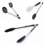 Kitchenware Utensils Set 8 Piece Premium Silicone Stainless steel Heat Resistant Non-Stick Cooking Professional Tools Black