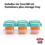OXO Tot Baby Blocks Food Storage Containers, Teal, 2 Ounce