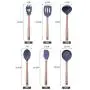 Kitchen Silicone Kitchenware Set of 6 High Temperature Wood Handle Silicone Nonstick Cookware Spoon Shovel Suitable for baking