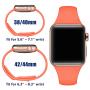 Zekapu Sport Band Compatible for Apple Watch 38mm 42mm 40mm 44mm, Soft Silicone Narrow Slim Sport Replacement Wristband for iWatch Series 5, Series 4, Series 3, Series 2, Series 1 Women