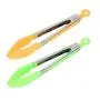 GLYNDA 2Pcs Stainless Steel Nylon Kitchen Tongs BBQ Tongs Utility Tong Cooking Heat Resistant Kitchen Accessories Green