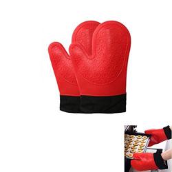 GuiXinWeiHeng shoutao Silicone Plus Cotton oven insulated gloves, high temperature resistant kitchen baking gloves, 1