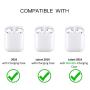 AirPods Case, Silicone Cover with U Shape Carabiner,360°Protective,Dust-Proof,Super Skin Silicone Compatible with Apple AirPods 1st/2nd (Red)
