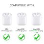 AirPods Case, Silicone Cover with U Shape Carabiner,360°Protective,Dust-Proof,Super Skin Silicone Compatible with Apple AirPods 1st/2nd (Clear)