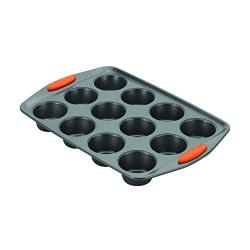 Rachael Ray 54075 Yum-o 12-cup Muffin Pan, Orange Grips