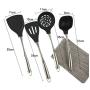 Kitchenware Utensils Set 4 Piece Premium Silicone Stainless steel Heat Resistant Non-Stick Cooking Professional Tools Black