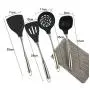 Kitchenware Utensils Set 4 Piece Premium Silicone Stainless steel Heat Resistant Non-Stick Cooking Professional Tools Black