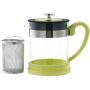 GROSCHE Valencia Personal Sized Teapot 20 oz. / 600 ml (Green) Made with Borosilicate Glass, Stainless Steel and Silicone