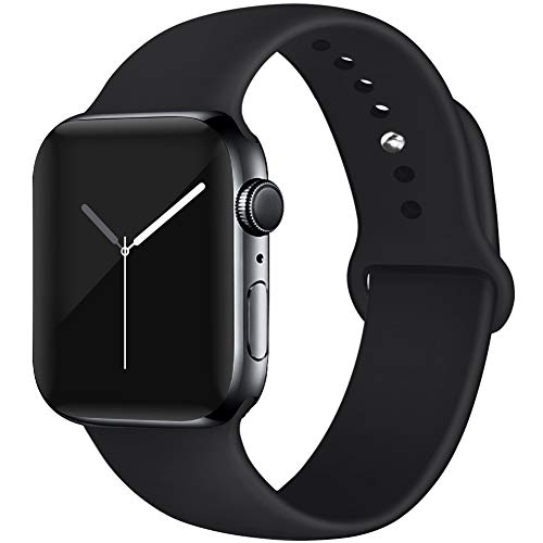 EXCHAR Sport Band Compatible with Apple Watch Band 40mm 38mm 44mm 42mm, Soft Silicone Strap, Replacement Wristband for iWatch Band Series 5 4, Series 3, 2, 1