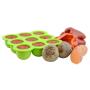 KIDDO FEEDO Baby Food Storage Container and Freezer Tray with Silicone Clip-On Lid - 9x2.5oz Easy-Out Portions - BPA Free/FDA Approved - Free EBook by Award-Winning Author/Dietitian - Green