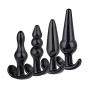 Medical Silicone Trainer Kit,Beginner Set,4pcs/Set Soft Plugs Toys for Women and Men (Black)