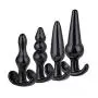 Medical Silicone Trainer Kit,Beginner Set,4pcs/Set Soft Plugs Toys for Women and Men (Black)