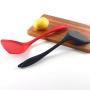 Hjyi Silicone Kitchen spatula non-stick pot special fried vegetables cooking shovel high temperature silicone kitchenware (black and red two-piece set)