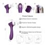 Orlena Clitoral Sucking Vibrator, G Spot Clit Dildo Vibrators Waterproof, Rechargeable Clitoris Stimulator with Suction & Vibration Patterns Sex Toys for Women (Purple)