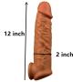 Skin Silicone Cóndom 12INCH Coffee Reusable Pênnís Sleeve Enlargement Toys for Men Chástity Clítoris Stímulator Pênnís Rings Delivery Discreet