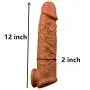Skin Silicone Cóndom 12INCH Coffee Reusable Pênnís Sleeve Enlargement Toys for Men Chástity Clítoris Stímulator Pênnís Rings Delivery Discreet