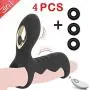 Male Longer Lasting Shake Rooster Ring with Contented Brush Silicone Happy Toys Rings Shock 10 Speeds USB Charged,Rings for Couples Best Gift